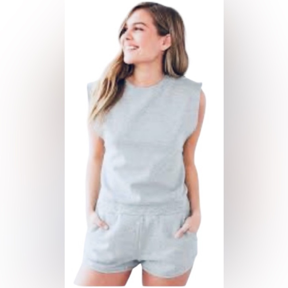 BDG Urban Outfitters Muscle Sweatshirt Romper Gray Size Medium